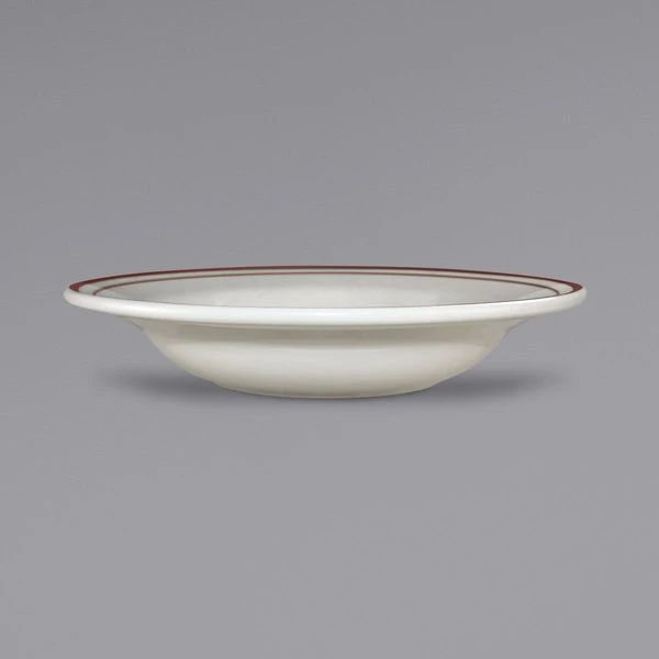 International Tableware GR-3 Granada 10 Oz. Ivory (American White) Brown Speckled Stoneware Deep Rim Soup Bowl - 24/Case 1 International Tableware GR-3 Granada 10 Oz. Ivory (American White) Brown Speckled Stoneware Deep Rim Soup Bowl - 24/Case