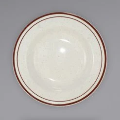 Alternative view of International Tableware GR-3 Granada 10 Oz. Ivory (American White) Brown Speckled Stoneware Deep Rim Soup Bowl - 24/Case
