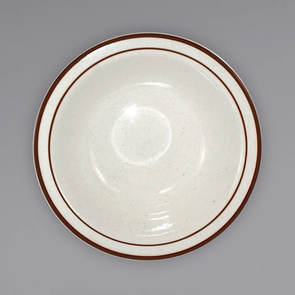 International Tableware GR-10 Granada 14 Oz. Ivory (American White) Brown Speckled Stoneware Grapefruit Bowl - 36/Case 2 International Tableware GR-10 Granada 14 Oz. Ivory (American White) Brown Speckled Stoneware Grapefruit Bowl - 36/Case - Image 2