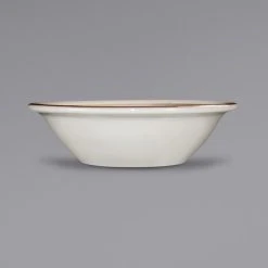 International Tableware GR-11 Granada 5 Oz. Ivory (American White) Brown Speckled Stoneware Fruit Bowl - 36/Case