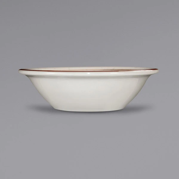 International Tableware GR-11 Granada 5 Oz. Ivory (American White) Brown Speckled Stoneware Fruit Bowl - 36/Case 1 International Tableware GR-11 Granada 5 Oz. Ivory (American White) Brown Speckled Stoneware Fruit Bowl - 36/Case