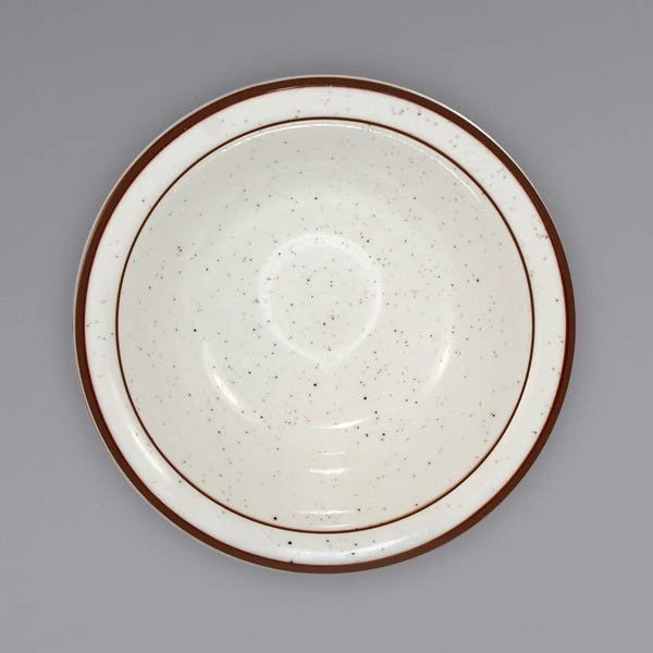 International Tableware GR-11 Granada 5 Oz. Ivory (American White) Brown Speckled Stoneware Fruit Bowl - 36/Case 2 International Tableware GR-11 Granada 5 Oz. Ivory (American White) Brown Speckled Stoneware Fruit Bowl - 36/Case - Image 2