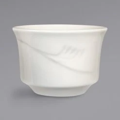 International Tableware NP-4 Newport 7 Oz. Ivory (American White) Embossed Stoneware Bouillon - 36/Case