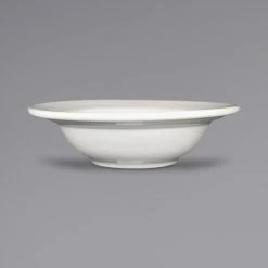 International Tableware NP-10 Newport 8 Oz. Ivory (American White) Embossed Stoneware Grapefruit Bowl - 36/Case