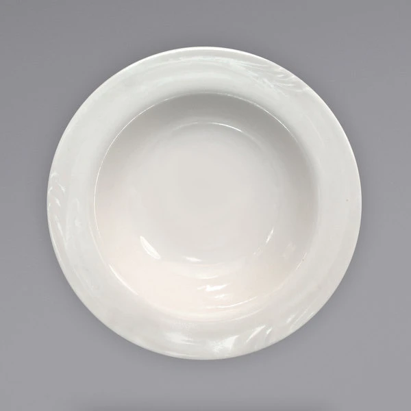 International Tableware NP-10 Newport 8 Oz. Ivory (American White) Embossed Stoneware Grapefruit Bowl - 36/Case 2 International Tableware NP-10 Newport 8 Oz. Ivory (American White) Embossed Stoneware Grapefruit Bowl - 36/Case - Image 2