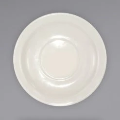 International Tableware VA-2 Valencia 5 1/2" Ivory (American White) Narrow Rim Rolled Edge Saucer - 36/Case