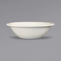 International Tableware VA-11 Valencia 5 Oz. Ivory (American White) Narrow Rim Rolled Edge Stoneware Fruit Bowl - 36/Case