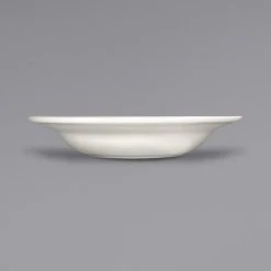 International Tableware RO-3 Roma 10 Oz. Ivory (American White) Rolled Edge Stoneware Deep Rim Soup Bowl - 24/Case