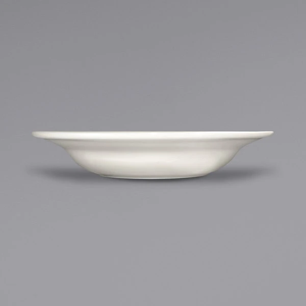 International Tableware RO-3 Roma 10 Oz. Ivory (American White) Rolled Edge Stoneware Deep Rim Soup Bowl - 24/Case 1 International Tableware RO-3 Roma 10 Oz. Ivory (American White) Rolled Edge Stoneware Deep Rim Soup Bowl - 24/Case