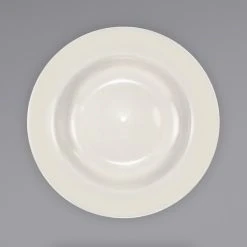 Alternative view of International Tableware RO-3 Roma 10 Oz. Ivory (American White) Rolled Edge Stoneware Deep Rim Soup Bowl - 24/Case