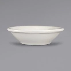 International Tableware RO-32 Roma 3.5 Oz. Ivory (American White) Rolled Edge Stoneware Fruit Bowl - 36/Case