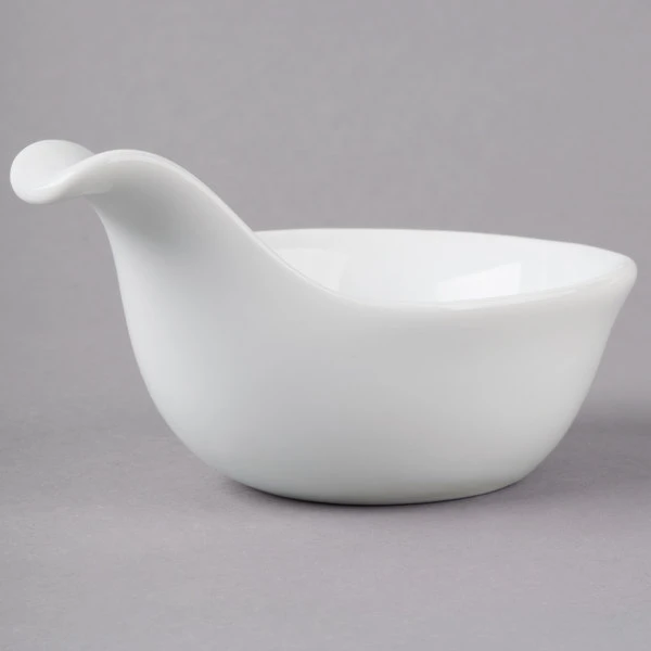 Acopa 3.5 Oz. Bright White Porcelain Asian Appetizer / Tasting Spoon - 72/Case 3 Acopa 3.5 Oz. Bright White Porcelain Asian Appetizer / Tasting Spoon - 72/Case - Image 3