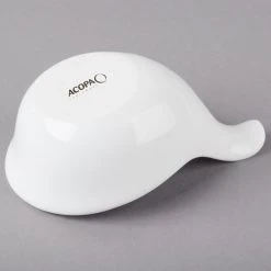Acopa 3.5 Oz. Bright White Porcelain Asian Appetizer / Tasting Spoon - 72/Case 9 Acopa 3.5 Oz. Bright White Porcelain Asian Appetizer / Tasting Spoon - 72/Case -Acopa Sales 1991062