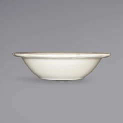International Tableware VI-10 Victoria 8 Oz. Ivory (American White) Scalloped Edge Stoneware Grapefruit Bowl - 36/Case