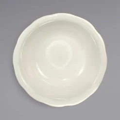Alternative view of International Tableware VI-11 Victoria 6 Oz. Ivory (American White) Scalloped Edge Stoneware Fruit Bowl - 36/Case