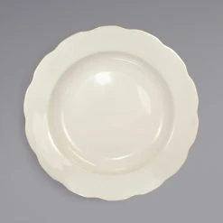 Alternative view of International Tableware VI-115 Victoria 26 Oz. Ivory (American White) Scalloped Edge Stoneware Pasta Bowl - 12/Case