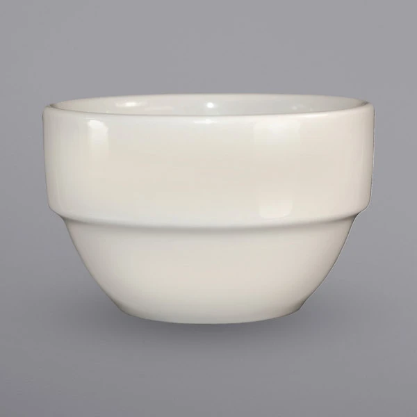 International Tableware STB-8-AW Roma 8.5 Oz. Round Ivory (American White) Stoneware Stackable Bowl - 36/Case 1 International Tableware STB-8-AW Roma 8.5 Oz. Round Ivory (American White) Stoneware Stackable Bowl - 36/Case