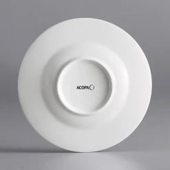 Acopa Liana 6" Bright White Embossed Lines Wide Rim Porcelain Saucer - 36/Case 6 Acopa Liana 6" Bright White Embossed Lines Wide Rim Porcelain Saucer - 36/Case -Acopa Sales 2062653