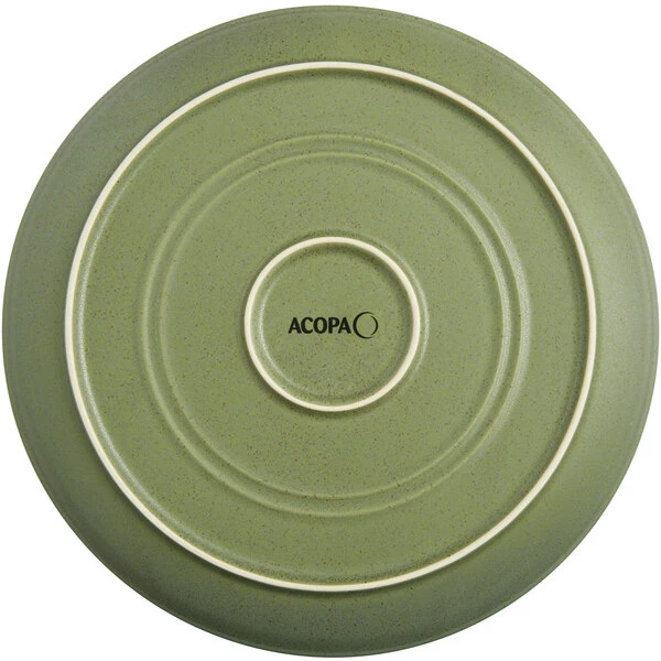 Acopa Embers 10 3/4" Moss Green Matte Coupe Stoneware Plate - 12/Case 3 Acopa Embers 10 3/4" Moss Green Matte Coupe Stoneware Plate - 12/Case - Image 3