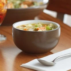 Acopa Embers 18 Oz. Hickory Brown Matte Stoneware Bowl - 12/Case