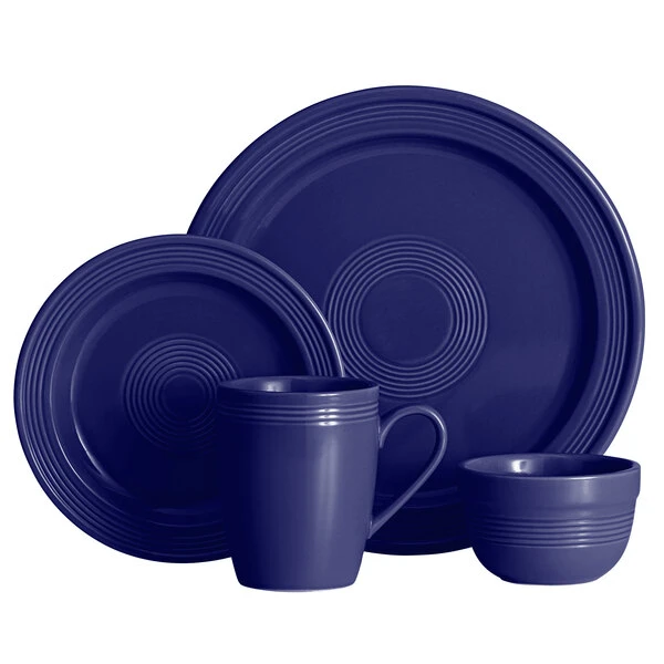 Acopa Capri Deep Sea Cobalt Stoneware Dinnerware Set With Service For 12 - 48/Pack 2 Acopa Capri Deep Sea Cobalt Stoneware Dinnerware Set With Service For 12 - 48/Pack - Image 2