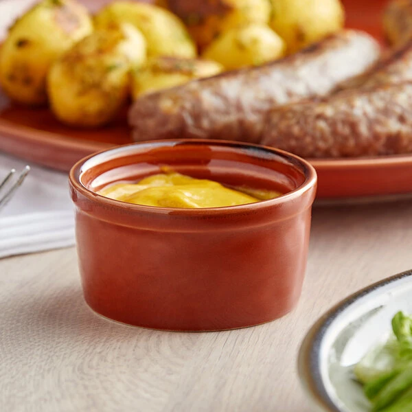 Acopa Keystone 4 Oz. Sedona Orange Stoneware Ramekin - 72/Case 1 Acopa Keystone 4 Oz. Sedona Orange Stoneware Ramekin - 72/Case
