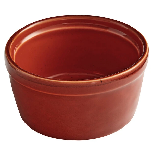 Acopa Keystone 7 Oz. Sedona Orange Stoneware Ramekin - 6/Pack 2 Acopa Keystone 7 Oz. Sedona Orange Stoneware Ramekin - 6/Pack - Image 2