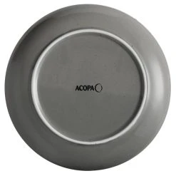 Acopa Keystone 8 1/2" Granite Gray Stoneware Coupe Plate - 4/Pack -Acopa Sales 2083633