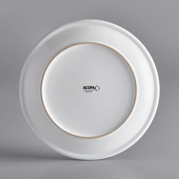 Acopa 10 1/2" Bright White Narrow Rim Stoneware Plate - 12/Case 3 Acopa 10 1/2" Bright White Narrow Rim Stoneware Plate - 12/Case - Image 3
