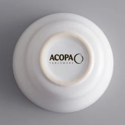 Acopa 7.25 Oz. Bright White Rolled Edge Stoneware Bouillon Cup - 36/Case -Acopa Sales 2084845