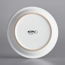 Acopa 8 1/4" Bright White Narrow Rim Stoneware Plate - 36/Case -Acopa Sales 2085068