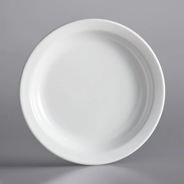 Acopa 9" Bright White Narrow Rim Stoneware Plate - 24/Case 2 Acopa 9" Bright White Narrow Rim Stoneware Plate - 24/Case - Image 2