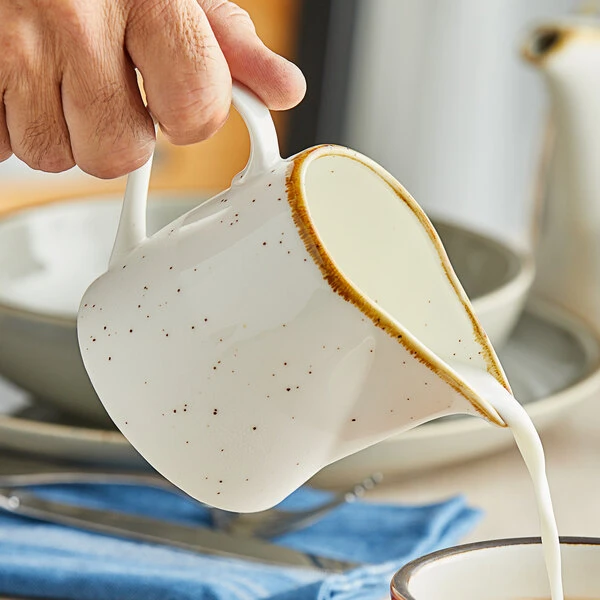 Acopa Keystone 10 Oz. Vanilla Bean Stoneware Creamer - 12/Case 1 Acopa Keystone 10 Oz. Vanilla Bean Stoneware Creamer - 12/Case