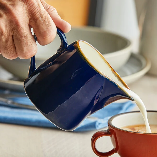 Acopa Keystone 10 Oz. Azora Blue Stoneware Creamer - 12/Case 1 Acopa Keystone 10 Oz. Azora Blue Stoneware Creamer - 12/Case