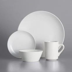 Acopa 8 Oz. Bright White Rolled Edge Stoneware Mug - 12/Pack 6 Acopa 8 Oz. Bright White Rolled Edge Stoneware Mug - 12/Pack -Acopa Sales 2087548