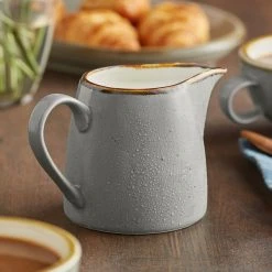 Acopa Keystone 10 Oz. Granite Gray Stoneware Creamer - 12/Case
