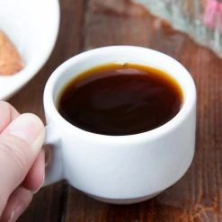 Sample - Acopa 3 Oz. Stackable Rolled Edge Bright White Stoneware Espresso Cup