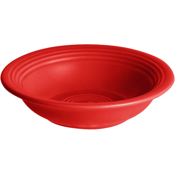 Sample - Acopa Capri 4.5 Oz. Passion Fruit Red Stoneware Fruit Bowl / Monkey Dish 1 Sample - Acopa Capri 4.5 Oz. Passion Fruit Red Stoneware Fruit Bowl / Monkey Dish