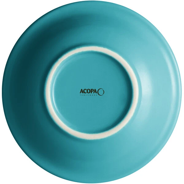 Sample - Acopa Capri 4.5 Oz. Caribbean Turquoise Stoneware Fruit Bowl / Monkey Dish 2 Sample - Acopa Capri 4.5 Oz. Caribbean Turquoise Stoneware Fruit Bowl / Monkey Dish - Image 2