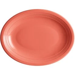 Alternative view of Sample - Acopa Capri 11 1/2" X 8 3/4" Coral Reef Oval Stoneware Coupe Platter