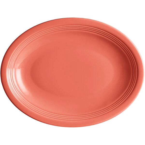 Sample - Acopa Capri 11 1/2" X 8 3/4" Coral Reef Oval Stoneware Coupe Platter 2 Sample - Acopa Capri 11 1/2" X 8 3/4" Coral Reef Oval Stoneware Coupe Platter - Image 2