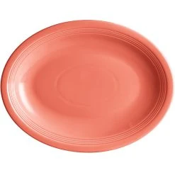 Alternative view of Sample - Acopa Capri 13 3/4" X 10 1/2" Coral Reef Oval Stoneware Coupe Platter