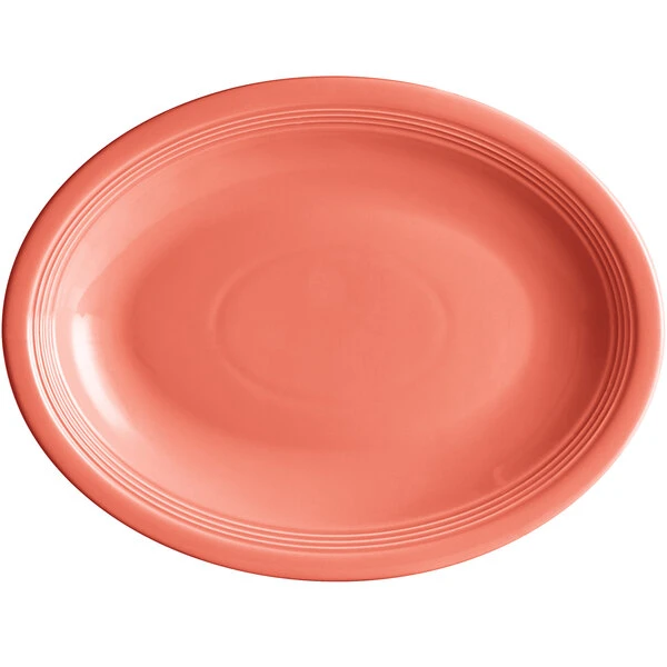 Sample - Acopa Capri 13 3/4" X 10 1/2" Coral Reef Oval Stoneware Coupe Platter 2 Sample - Acopa Capri 13 3/4" X 10 1/2" Coral Reef Oval Stoneware Coupe Platter - Image 2