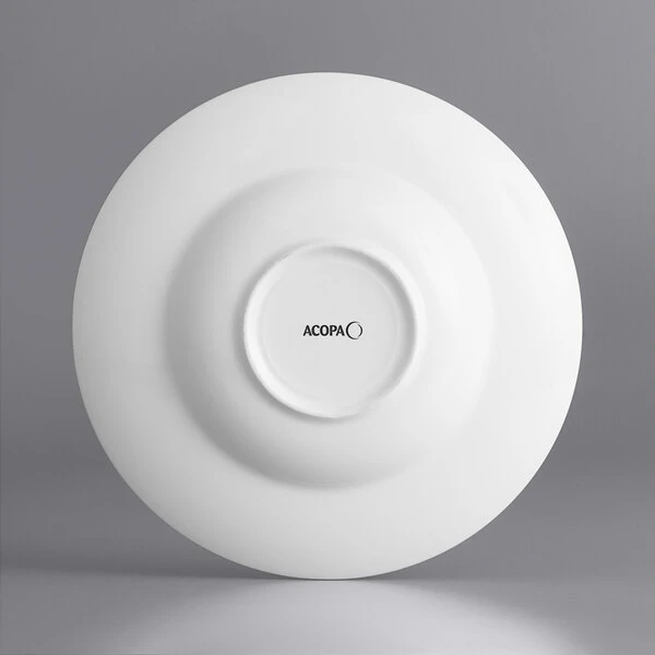 Sample - Acopa Liana 9 Oz. Bright White Embossed Lines Wide Rim Porcelain Soup Bowl 3 Sample - Acopa Liana 9 Oz. Bright White Embossed Lines Wide Rim Porcelain Soup Bowl - Image 3