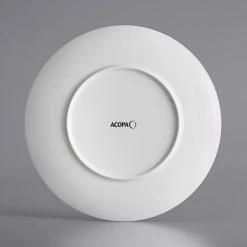 Sample - Acopa Liana 11 3/4" Bright White Embossed Lines Wide Rim Porcelain Plate 6 Sample - Acopa Liana 11 3/4" Bright White Embossed Lines Wide Rim Porcelain Plate -Acopa Sales 2095298