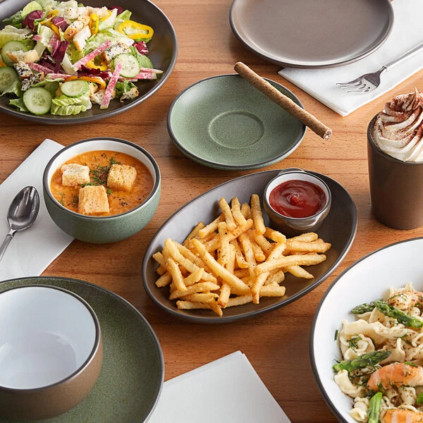 Sample - Acopa Embers 12 Oz. Moss Green Matte Stoneware Cup 3 Sample - Acopa Embers 12 Oz. Moss Green Matte Stoneware Cup - Image 3