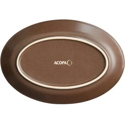 Sample - Acopa Embers 9 1/2" X 6 1/2" Hickory Brown Matte Coupe Stoneware Platter 7 Sample - Acopa Embers 9 1/2" X 6 1/2" Hickory Brown Matte Coupe Stoneware Platter -Acopa Sales 2095362