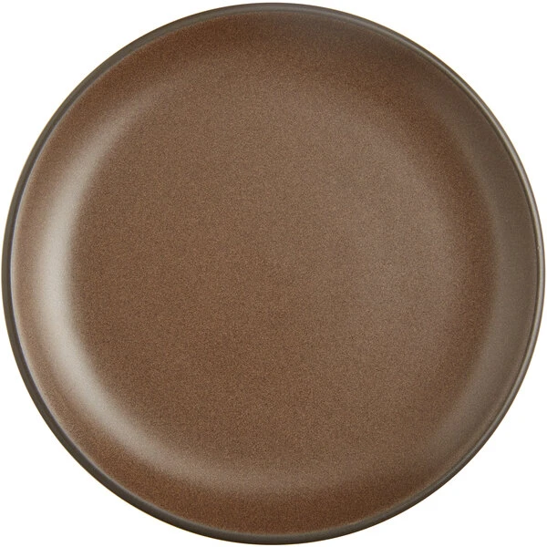 Sample - Acopa Embers 7 1/2" Hickory Brown Matte Coupe Stoneware Plate 2 Sample - Acopa Embers 7 1/2" Hickory Brown Matte Coupe Stoneware Plate - Image 2