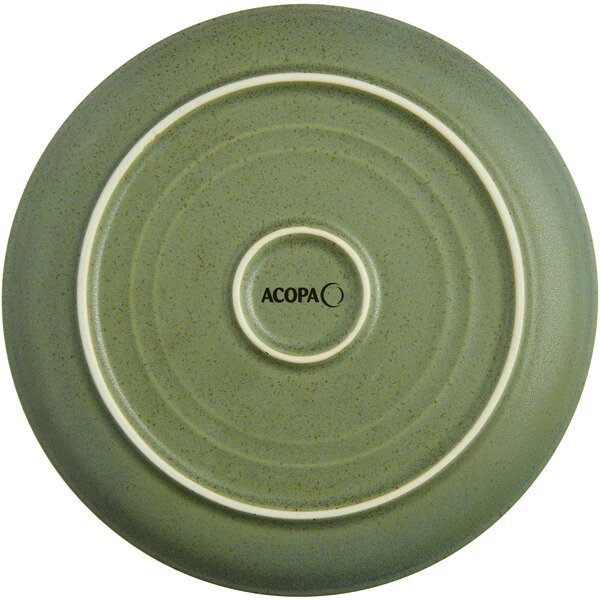 Sample - Acopa Embers 7 1/2" Moss Green Matte Coupe Stoneware Plate 3 Sample - Acopa Embers 7 1/2" Moss Green Matte Coupe Stoneware Plate - Image 3