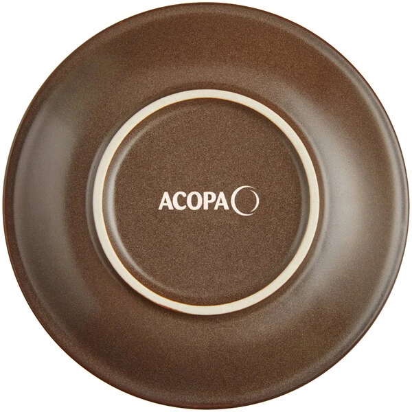 Sample - Acopa Embers 5 1/2" Hickory Brown Matte Stoneware Saucer 3 Sample - Acopa Embers 5 1/2" Hickory Brown Matte Stoneware Saucer - Image 3